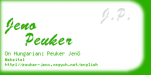 jeno peuker business card